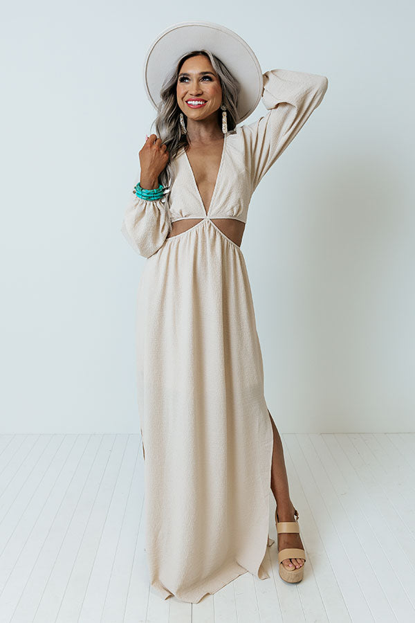Mood Board Cut Out Maxi In Beige Mood Board Cut Out Maxi In Beige