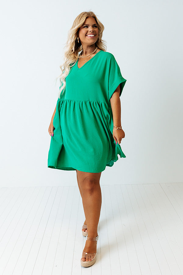 Be Yourself Babydoll Dress In Green Curves Be Yourself Babydoll Dress In Green Curves