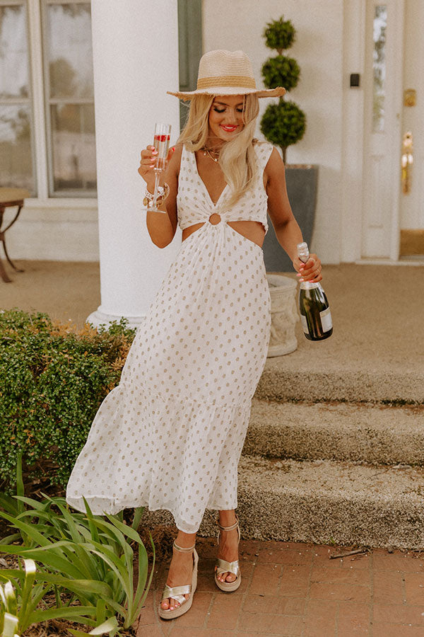 Lovely Evening Cut Out Maxi In Ivory Lovely Evening Cut Out Maxi In Ivory