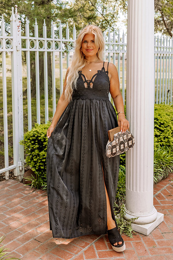 Sweetest Dream Eyelet Maxi In Black Curves Sweetest Dream Eyelet Maxi In Black Curves