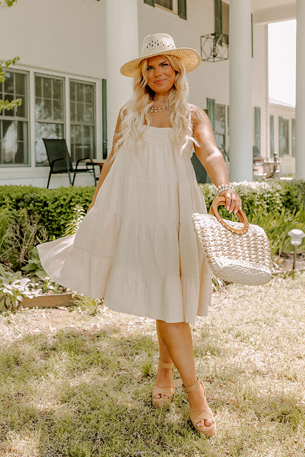 Local Guide Shift Dress In Light Champagne Curves