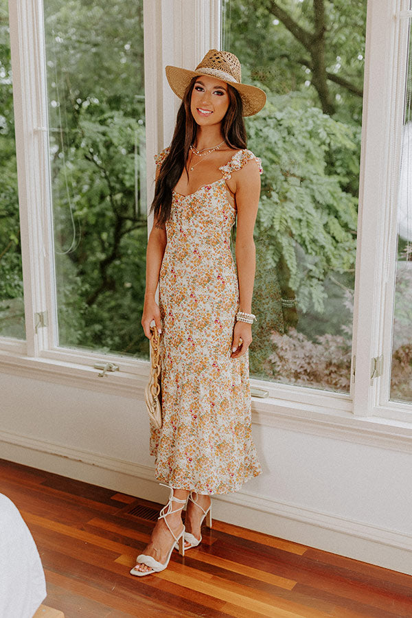 retro floral midi dress SSYS Sleeveless Emery Midi Dress In Pink Retro Floral *FINAL SALE*