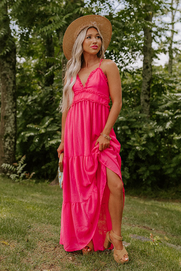 Kiss Me In The Meadow Maxi In Hot Pink Kiss Me In The Meadow Maxi In Hot Pink