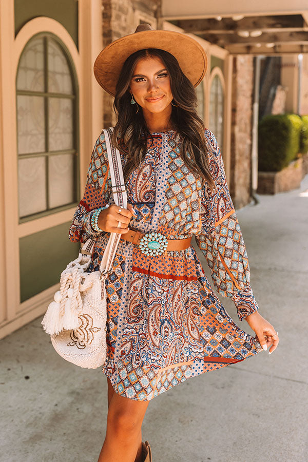 paisley dress women Coasting Through Amalfi Paisley Dress In Blue – Impressions Online Boutique