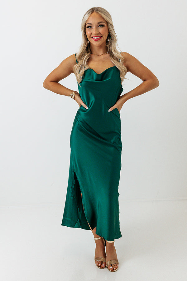Classy And Confident Satin Midi In Hunter Green Impressions Online Boutique Classy And Confident Satin Midi In Hunter Green Impressions Online Boutique