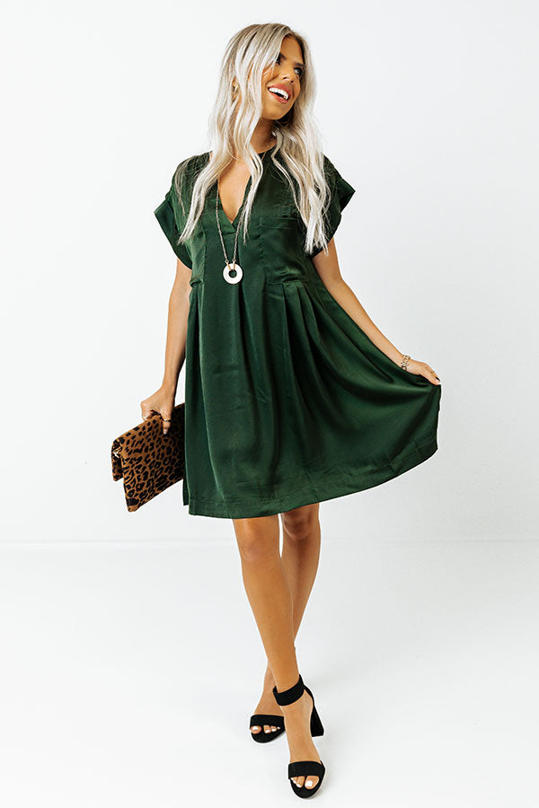 Enjoy The Daylight Shift Dress In Hunter Green Enjoy The Daylight Shift Dress In Hunter Green