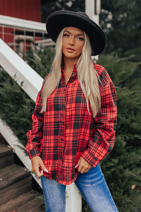 Cozy Memories Flannel In Red – Impressions Online Boutique