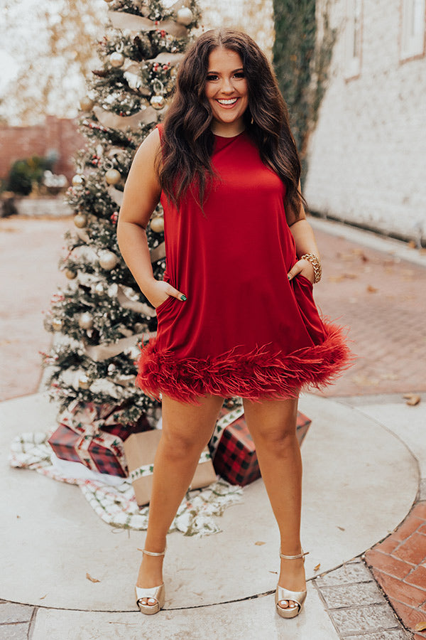 Nuts About You Feather Dress In Red Curves Nuts About You Feather Dress In Red Curves