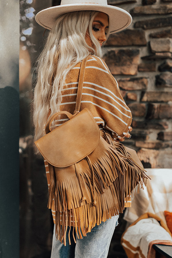 fringe backpack mini Chic Checklist Fringe Backpack In Khaki