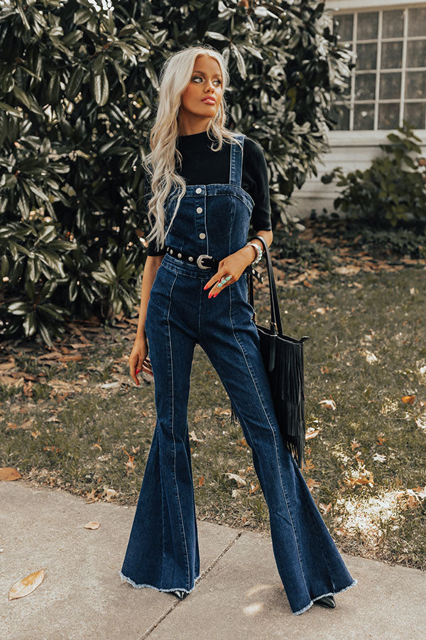 dress up denim jumpsuit The Pike Denim Jumpsuit in Dark Wash