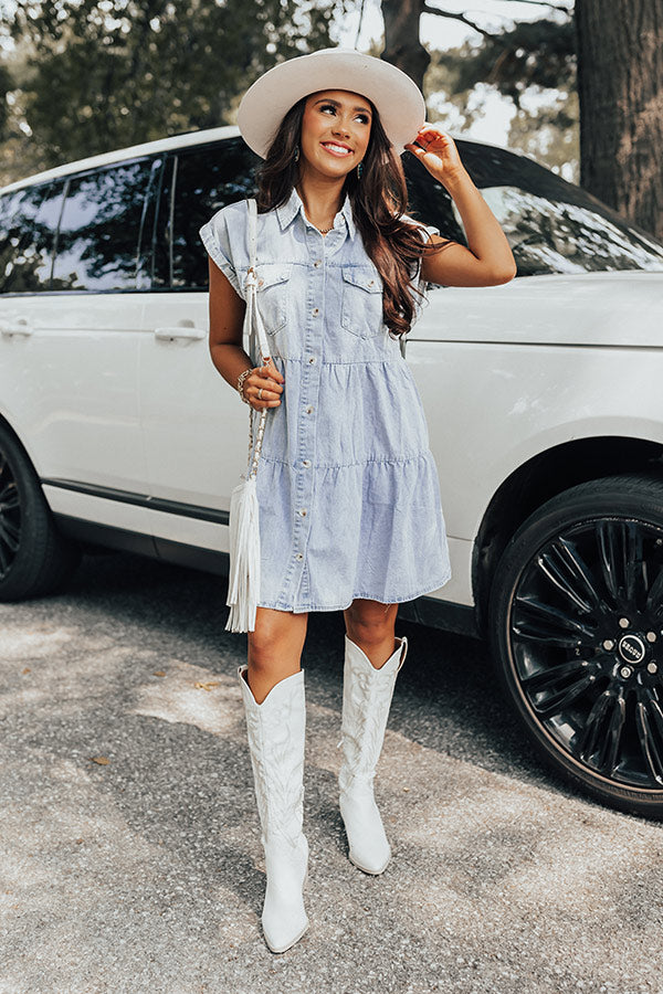 Genuine Reaction Denim Dress In Light Wash Genuine Reaction Denim Dress In Light Wash