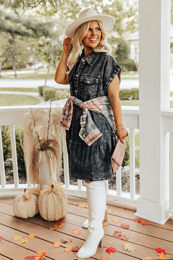 Genuine Reaction Denim Dress In Vintage Black Curves – Impressions Online  Boutique
