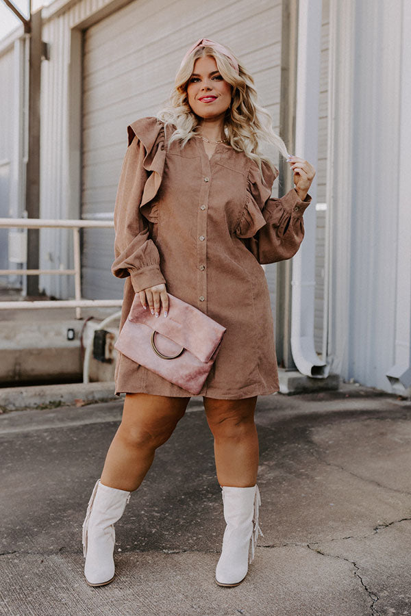 Boston Chill Corduroy Dress in Camel Curves – Impressions Online Boutique