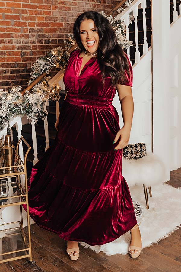 Better By Moonlight Velvet Maxi Dress In Wine Curves Better By Moonlight Velvet Maxi Dress In Wine Curves
