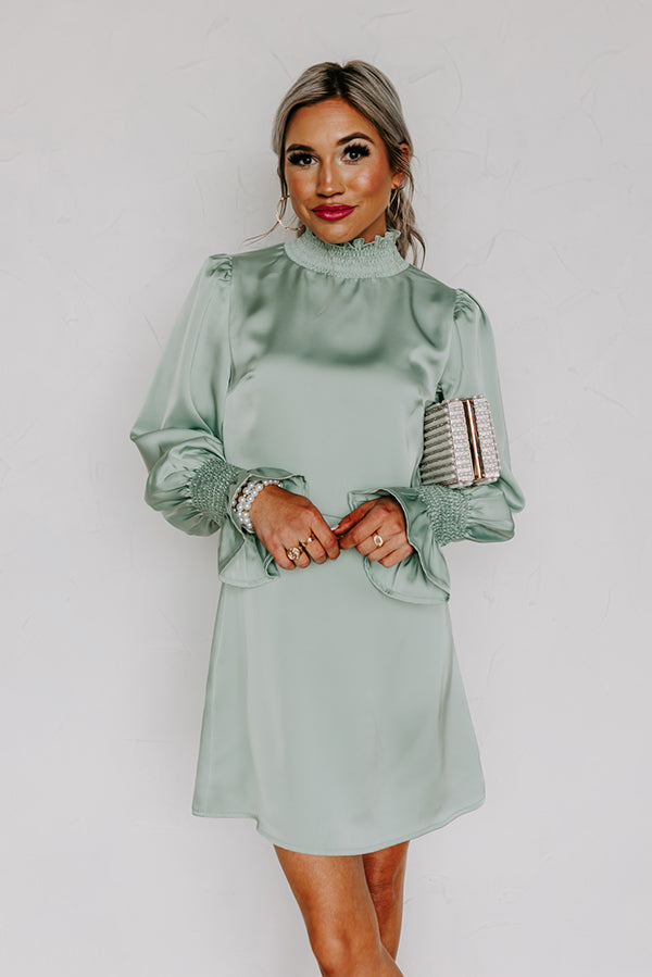 Spotlight Smile Satin Shift Dress in Mint Impressions Online Boutique Spotlight Smile Satin Shift Dress in Mint Impressions Online Boutique