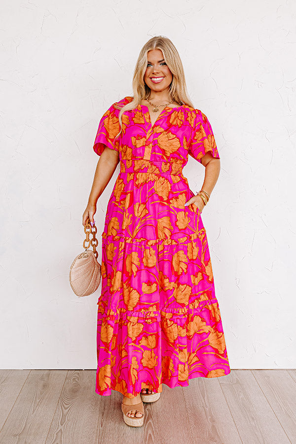 Polished Perfection Floral Maxi Dress in Hot Pink Curves Impressions Online Boutique Polished Perfection Floral Maxi Dress in Hot Pink Curves Impressions Online Boutique