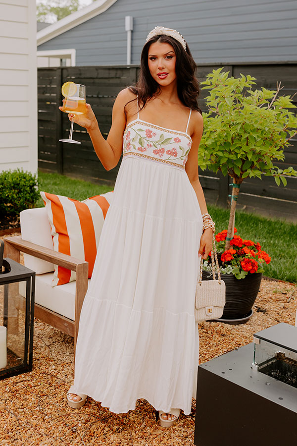 Coastal Calm Embroidered Maxi In Cream Coastal Calm Embroidered Maxi In Cream