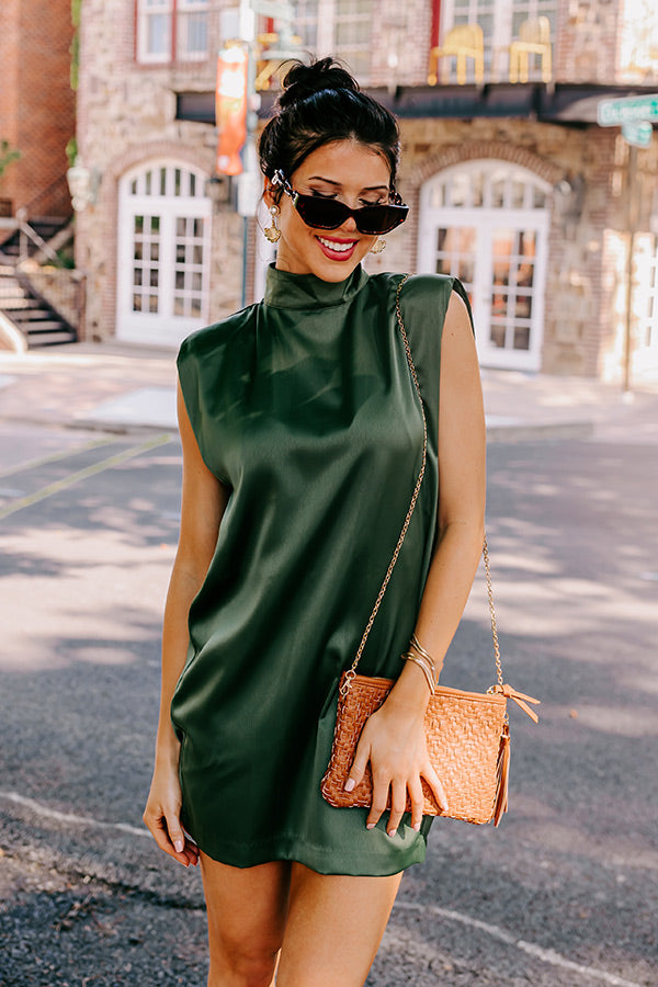 Sweet Charisma Satin Mini Dress in Olive Sweet Charisma Satin Mini Dress in Olive