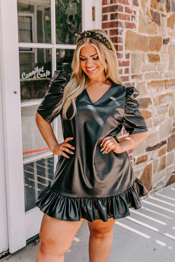 green emerald velvet dress Richelle Faux Leather Mini Dress Black Selfie Leslie green emerald velvet dress Richelle Faux Leather Mini Dress Black Selfie Leslie