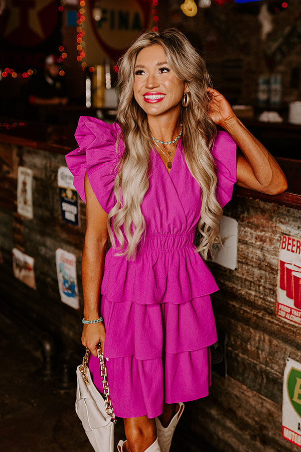 Flirty Allure Ruffle Dress in Purple Flirty Allure Ruffle Dress in Purple