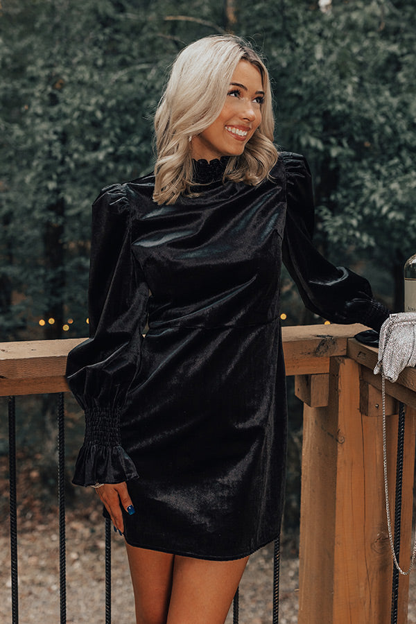 Fashionably Late Velvet Mini Dress In Black Fashionably Late Velvet Mini Dress In Black