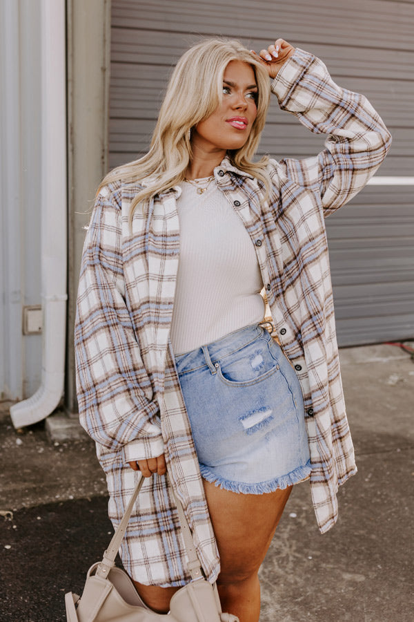 Touch Of Fall Plaid Tunic Dress In Cream Curves Touch Of Fall Plaid Tunic Dress In Cream Curves