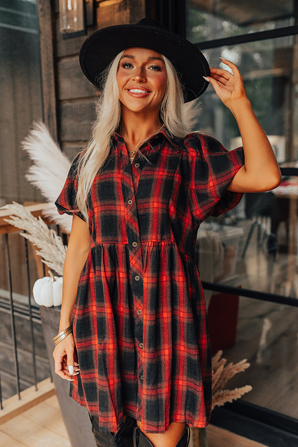 Never Pretend Plaid Dress In Red Never Pretend Plaid Dress In Red