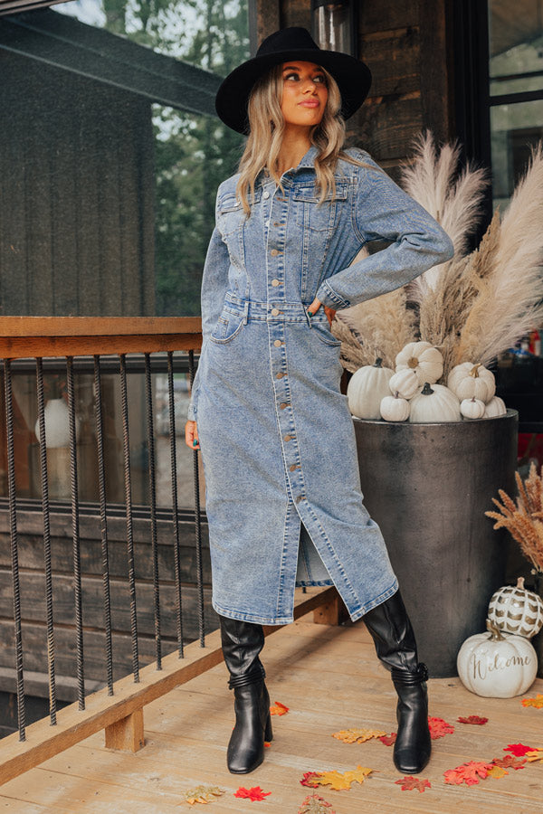 For The Record Denim Midi For The Record Denim Midi