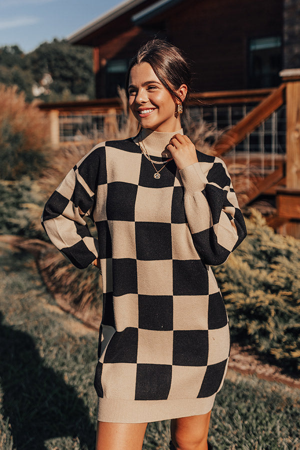 Maplewood Mornings Checkered Sweater Dress Maplewood Mornings Checkered Sweater Dress