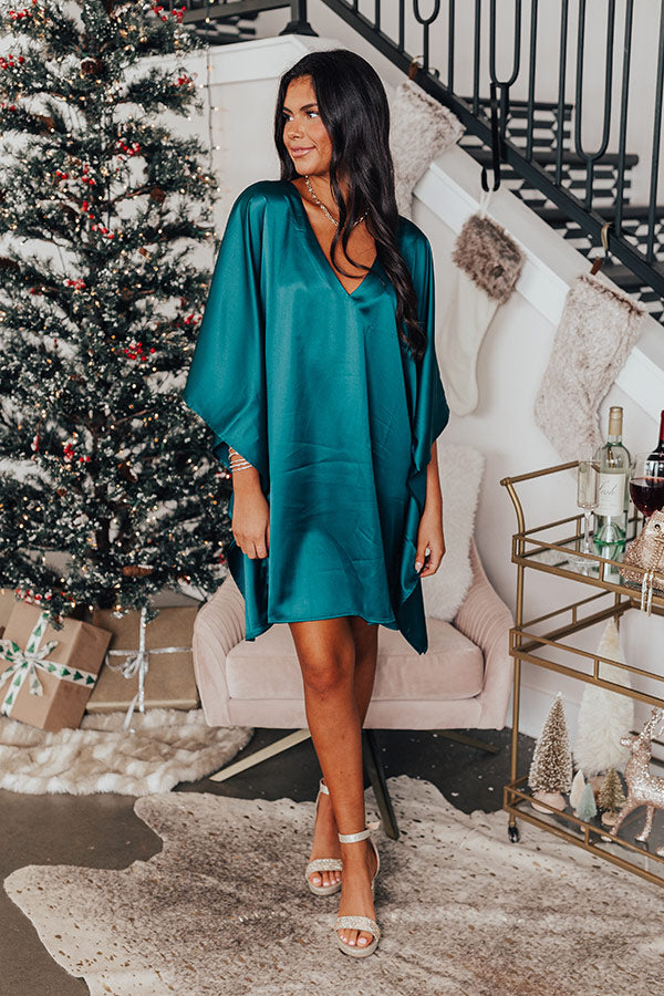 turquoise satin mini dress Novalee Turquoise Mini Dress
