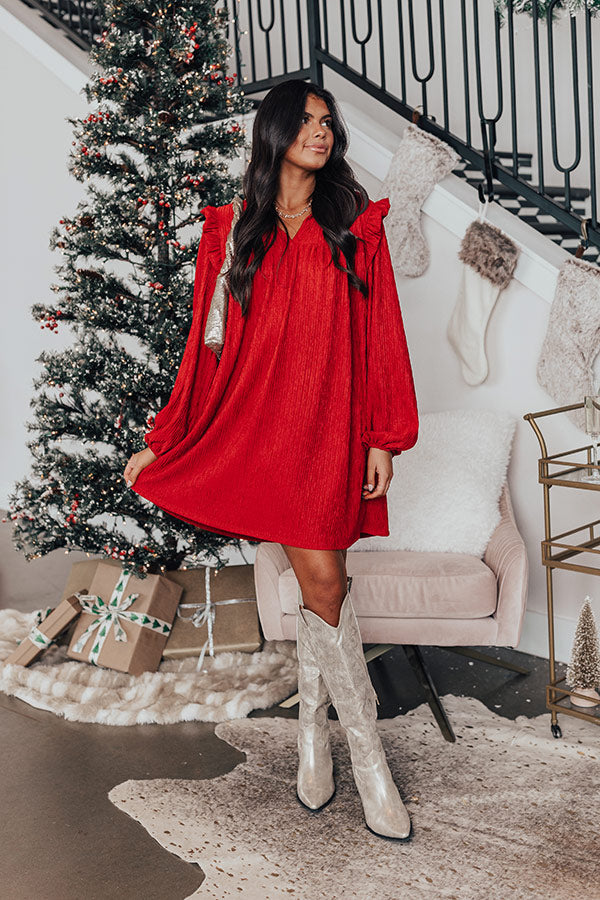 Mistletoe Kisses Shift Dress in Crimson Mistletoe Kisses Shift Dress in Crimson