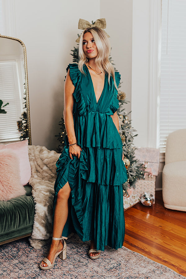 Seeking Champagne Pleated Maxi Dress In Hunter Green Impressions Online Boutique Seeking Champagne Pleated Maxi Dress In Hunter Green Impressions Online Boutique