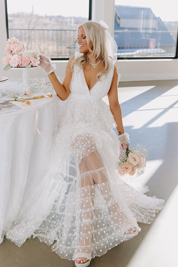 The Maisy Tiered Tulle Maxi Dress S / White The Maisy Tiered Tulle Maxi Dress S / White