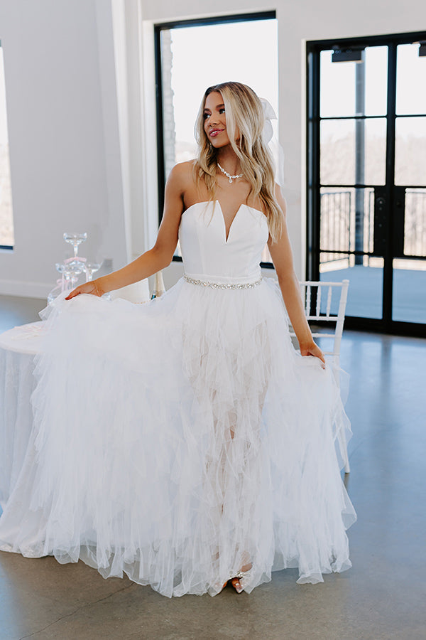 Romance On Repeat Tulle Maxi L / White Romance On Repeat Tulle Maxi L / White