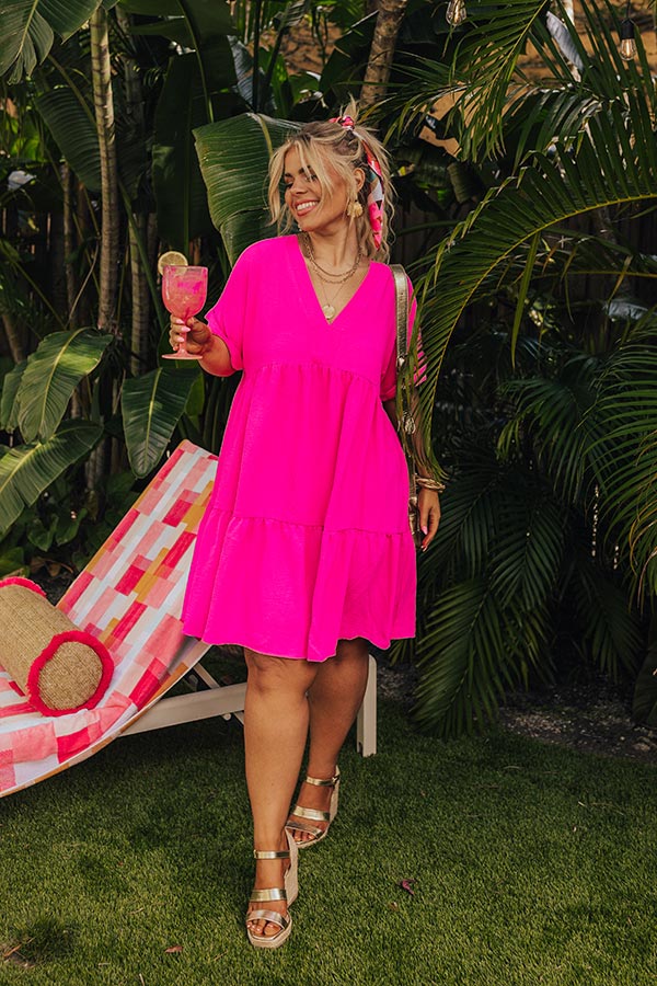 Cool Cruise Shift Dress in Hot Pink Curves Impressions Online Boutique Cool Cruise Shift Dress in Hot Pink Curves Impressions Online Boutique