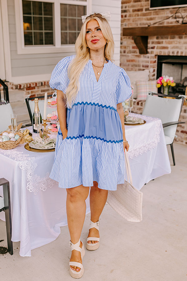 blue nautical dress Build You Up Blue Nautical Toile Dress Shop the Mint
