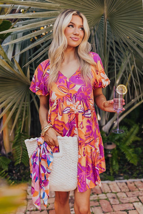 St. Barts Brunch Floral Mini Dress M / Orange St. Barts Brunch Floral Mini Dress M / Orange