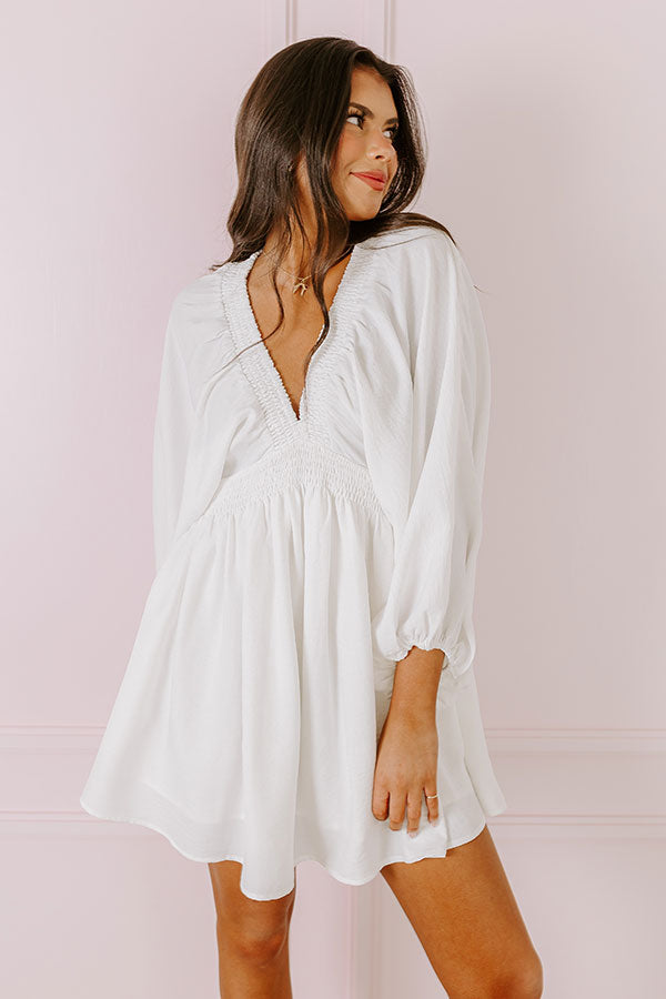 cute white babydoll dress When You Think of Me Babydoll Mini Dress - White