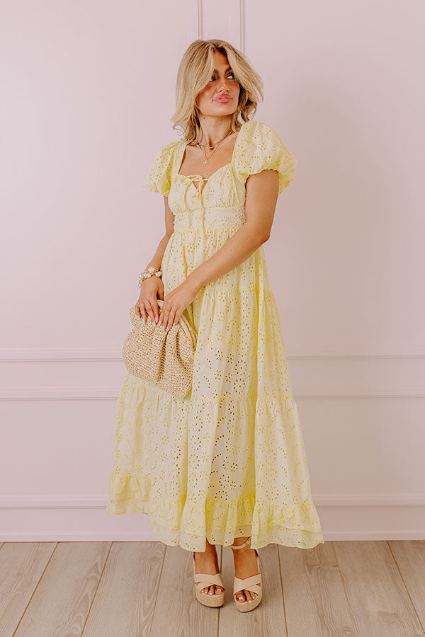Oh So Sweet Eyelet Maxi Dress in Yellow Oh So Sweet Eyelet Maxi Dress in Yellow