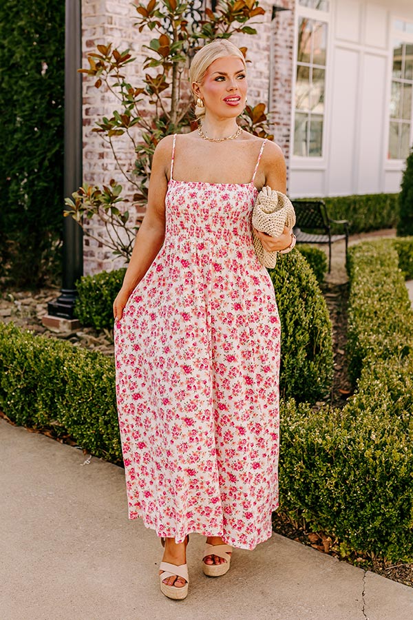 Smiles and Sunshine Floral Maxi in Ivory Curves 2XL / Ivory Smiles and Sunshine Floral Maxi in Ivory Curves 2XL / Ivory