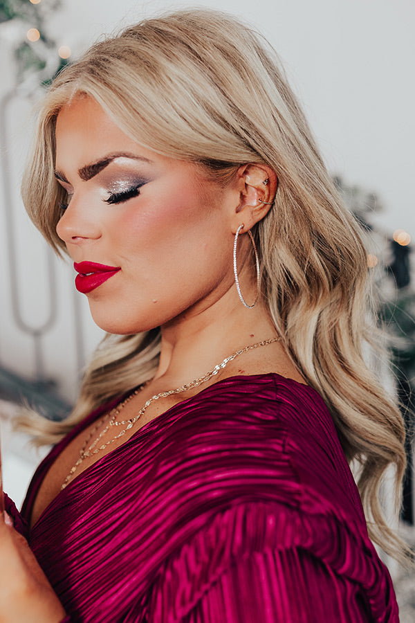 Chicago Sparkle Hoop Earring in Rose Gold