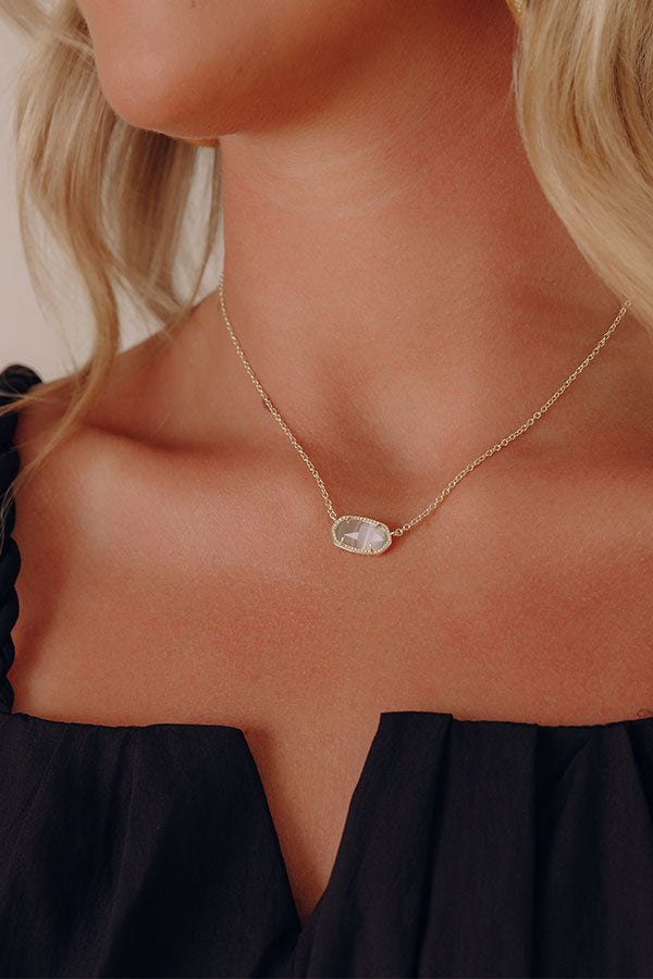 Kendra Scott Elisa Gold Pendant Necklace in Slate Cat's Eye
