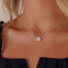 Kendra Scott Elisa Gold Pendant Necklace in Slate Cat's Eye Image - 1