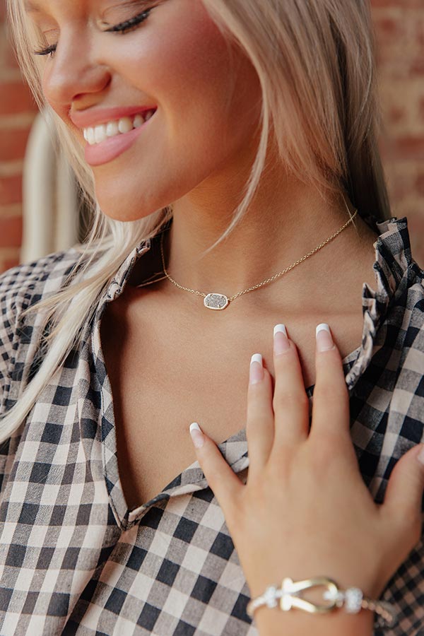 Kendra Scott Elisa Gold Pendant Necklace in Platinum Drusy