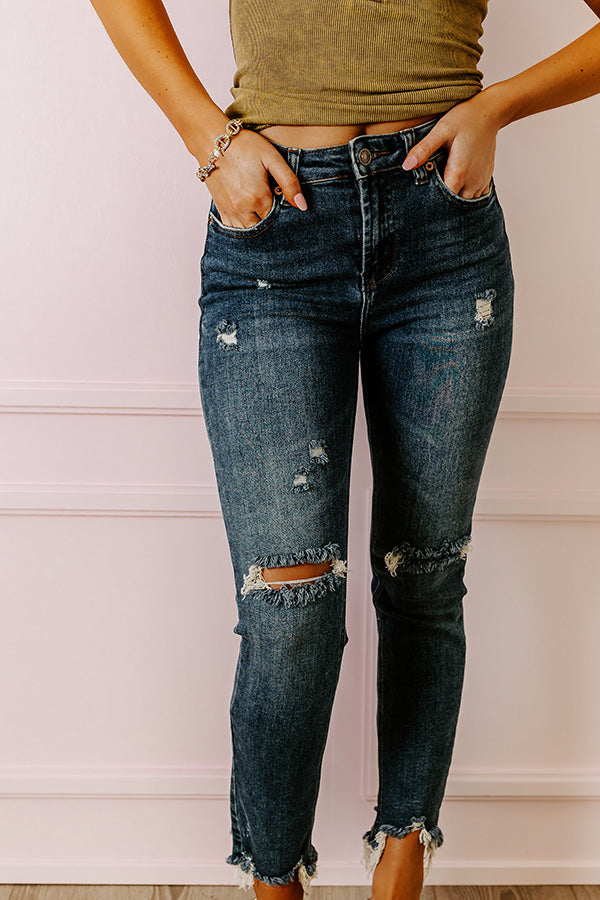 The Scout High Waist Distressed Relaxed Skinny in Medium Wash