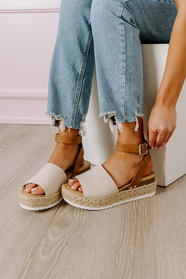 The Brighton Canvas Espadrille In Tan