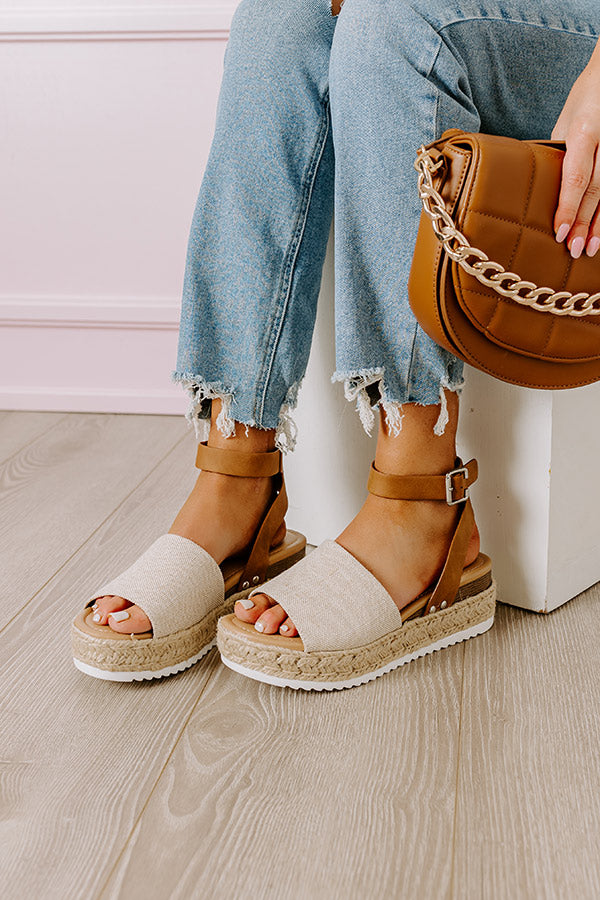 The Brighton Canvas Espadrille In Tan Impressions Online Boutique