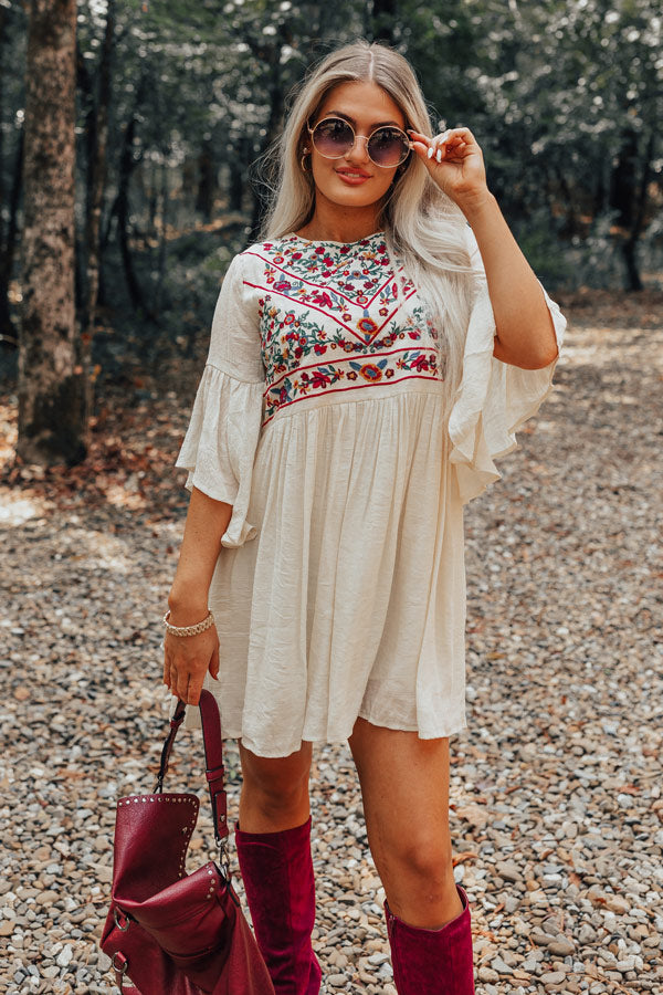 Cocktails In Costa Maya Embroidered Dress   