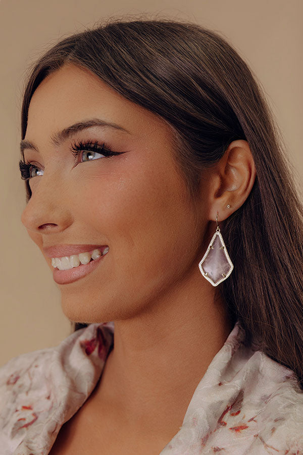 Kendra Scott Alex Gold Drop Earrings in Rose Quartz