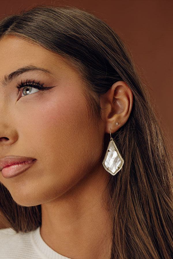 Kendra Scott Alex Gold Drop Earrings in Ivory Pearl